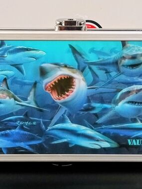 Vaultz Locking Personal Storage Box - Shark Attack Graphic - Secure Treasure.NWT